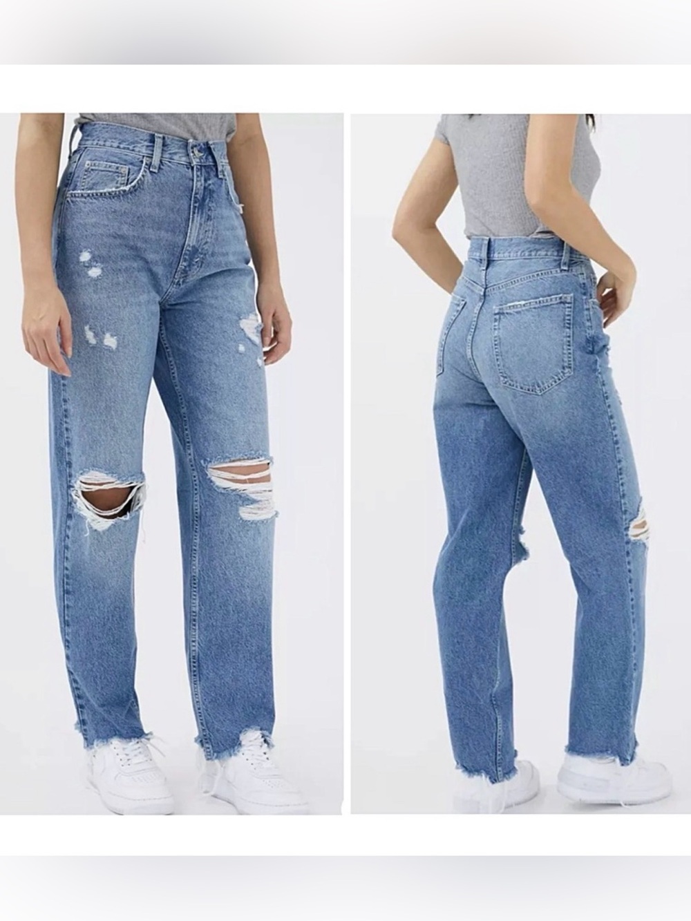 Urban Outfitters BDG High Rise Baggy Distressed Frayed Raw Hem Size 24 - Picture 5 of 15
